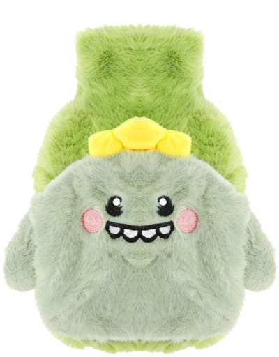 Dailygoods- Warmwaterkruik 400 ml - Warmwaterkruik met Hoes - Pluche Warmtekruik - Dinosaurus - Pijnverlichting Buik/Rug - Cadeau voor Kinderen - Warmtefles