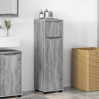 vidaXL - Badkamerkast - Grijs - Sonoma - 30,5 - x - 30 - x - 101 - cm - Bewerkt - hout