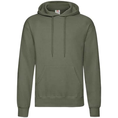 Fruit of the Loom Volwassenen Unisex klassiek sweatshirt met capuchon (Klassieke Olijf)