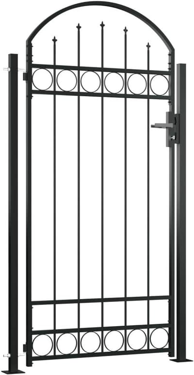 Tuinpoort - Hekwerk deur - Tuin afbakenen - Gepoedercoat staal - 100 x 200 cm - Zwart