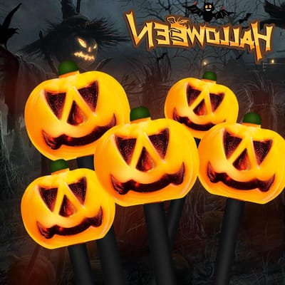 Halloween decoratie - Halloween outdoor 3D pompoen lichtketting-6 LED pompoenverlichting-waterdicht-batterijvak-timerfunctie-Halloween party tuin festival decoratie