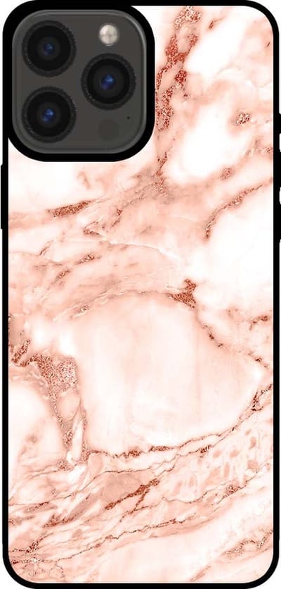 Smartphonica Telefoonhoesje voor iPhone 13 Pro Max marmer look - backcover marmer hoesje - Wit Rosé Goud geschikt voor iPhone 13 Pro Max