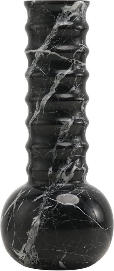Marmeren Vaas Ribbel Zwart