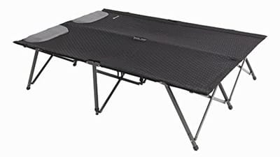 Opklapbed voor twee personen, zwart - Ideaal voor camping en buitengebruik