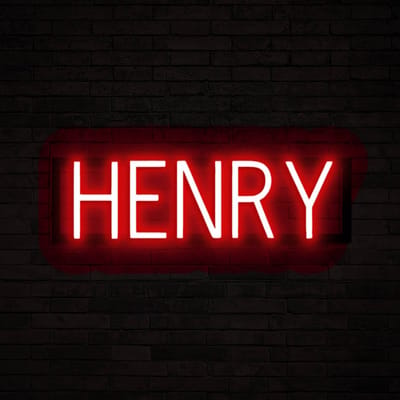 HENRY - Neon LED Lamp Kinderkamer | SpellBrite | 52,44 x 16 cm | 6 Dimstanden & 8 Lichtanimaties | Naamlamp Wandlamp Neon Verlichting