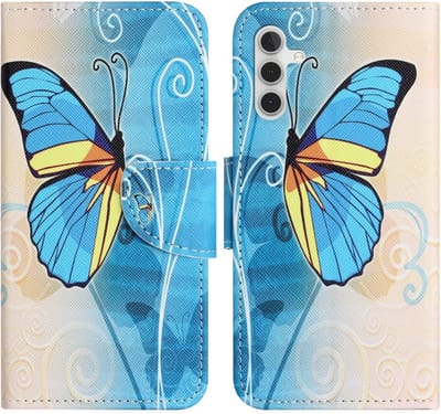 Coverup Hoesje - Geschikt voor Samsung Galaxy A34 Hoesje - Coverup Book Case - Blauwe Vlinder