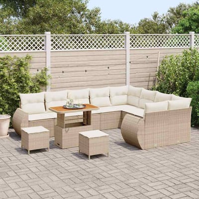 vidaXL - Tuinbank - Set - 12 - st - 12-Aantal - zitplaatsen - Beige - en - Crème