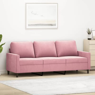 vidaXL - Driezitsbank - 180 - cm - fluweel - roze