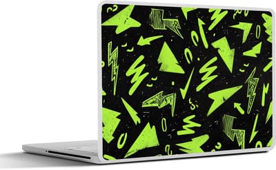 Laptop sticker - 10.1 inch - Gaming - Vormen - Pijlen - Abstract - Zwart - 25x18cm - Laptopstickers - Laptop skin - Cover