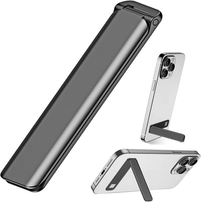 Ultradunne telefoonstandaard, vertical/horizontaal aluminium, verstelbare hoek, telefoonstandaard voor iPhone 14/13/12/11 Samsung smartphone-accessoires, zwart
