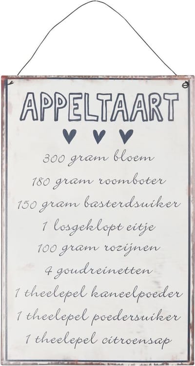 Clayre & Eef Tekstbord 6Y1323 20*30 cm - Wit Ijzer WandbordQuote BordSpreuk