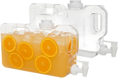 Gerimport Drank / Water dispenser tap - 2x - 4 Liter - kunststof - 40 x 7 x 21 - koelkast drankdispenser