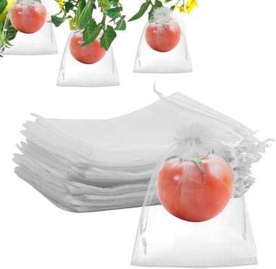 100 stuks fruitbeschermzakken met trekkoord, herbruikbare ongediertebescherming voor tomaten, bosbessen en kleine groenten, 13x18cm