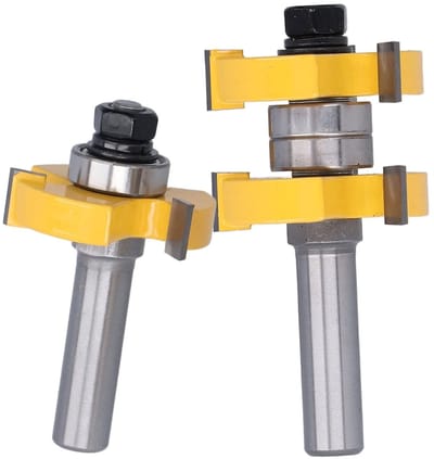 2-delige Freesset voor CNC Graveermachine - Houtbewerking, Tong en Groef, Precisiefrees voor Meubelbouw