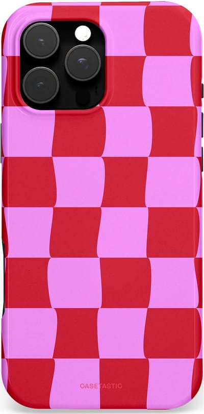 Casetastic Hoesje Geschikt voor Apple iPhone 16 Pro Max Magsafe - Stijlvolle Beschermende Duo-layer Case - Dansend Ruitje