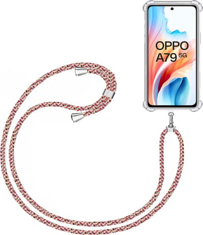 Telefoonkoord + Hoesje Geschikt voor OPPO A79 5G - Lengte Verstelbaar - Telefoonketting - Shock Proof Case - Meerkleurig
