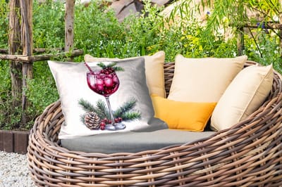 Buitenkussens - Tuin - Winter - Cocktail - Decoratie - Drank - Kerst - 50x30 cm