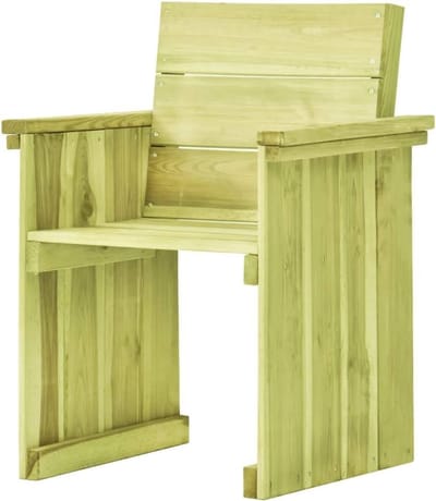 Houten Tuinstoel - Buitenstoel Terrasstoel - Ontspannen Buiten - Massief Grenenhout - 60 x 58 x 86 cm - Houtkleur