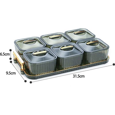 6 Kommen/Set ried Fruitsalade Noten Bord Snack Schalen Acryl Dessert Pot Opbergschaal Snoep Container voor Thuis Keuken