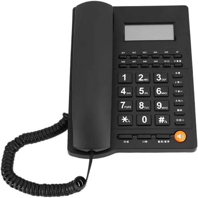 Vaste Telefoon - Bureautelefoon - Kantoor Thuis - Dubbele Nummerweergave - 20x15x7.8cm - Zwart
