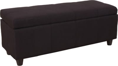 Opbergkist Kriens, zitbank, stof/textiel, 45x114x45cm ~ zwart