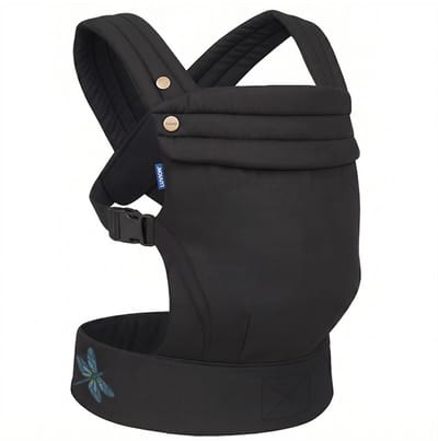 LUVION® Baby carrier MILANO Nighttime Black - Draagzak Baby - Ergonomische Buikdrager en Rugdrager - OEKO-TEX® Linnen - Zwart