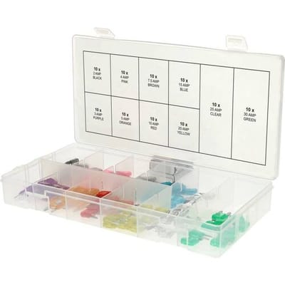 KS Tools 970.0740 Ministeekzekering (auto) 2 A, 3 A, 4 A, 5 A, 7.5 A, 10 A, 15 A, 20 A, 25 A, 30 A 100 onderdelen