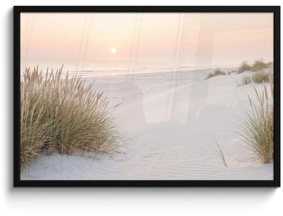 Poster in lijst - Fotolijst 90x60 cm - Posters - Horizon - Duinlandschap - Zand - Posterlijst zwart - Decoratie - Wanddecoratie woonkamer - Muurdecoratie slaapkamer