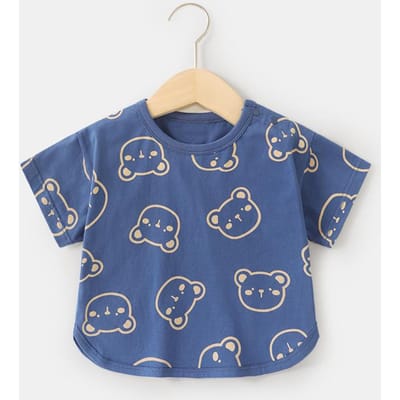 Babykleding Casual T-shirts met korte mouwen Zomerkleding Jongens Meisjes Baby Kinderen Kinderen Zomer Tops met halve mouwen 120cm gray
