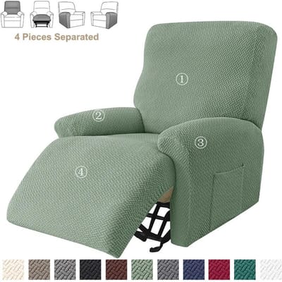 Housses de Canapé Fauteuil Inclinable Jacquard Extensible Housse Élastique pour Fauteuil à Bras Séparés Housses Antidérapantes pour Chaises de Salon gray