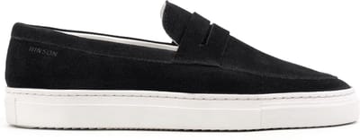 Hinson malton saddle loafers heren zwart suède