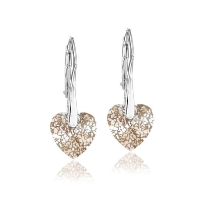 Montebello Oorbellen Lily HZ40 - Swarovski Hart - 925 Zilver Gerhod. - Ø10mm - 25mm