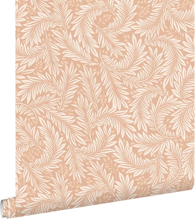 ESTAhome behang bladeren licht terracotta - 50 x 900 cm - 131141
