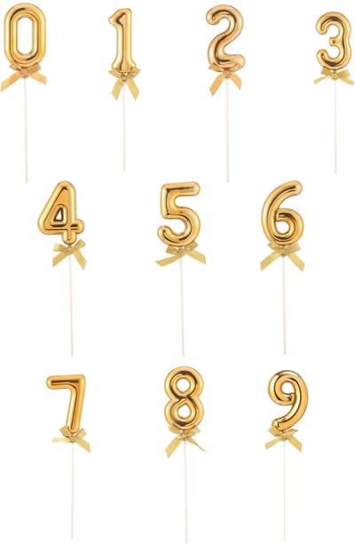 ESPA - Gouden cijfertaarttopper met strik 12,7 cm voor verjaardag