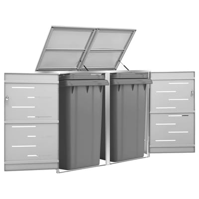 vidaXL - Containerberging - dubbel - 138x77,5x115 - cm - roestvrij - staal