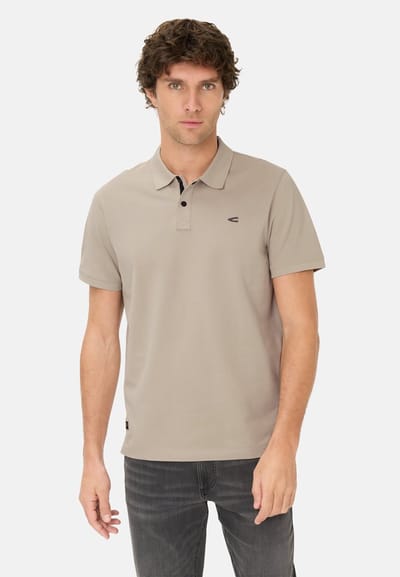 camel active Poloshirt met drukknopen - Maat menswear-6XL - Beige
