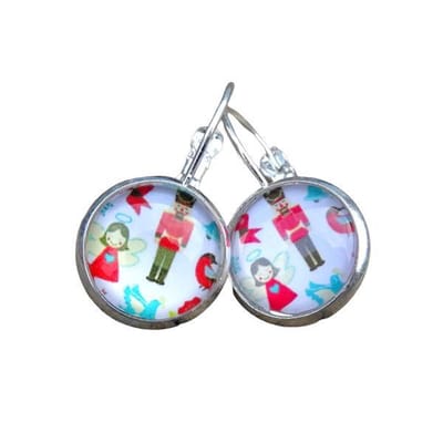 2 Love it X-mas Toys - Oorbellen - Hangers - Metaal - Blauw - Bruin - Rood - Wit - Zilverkleurig