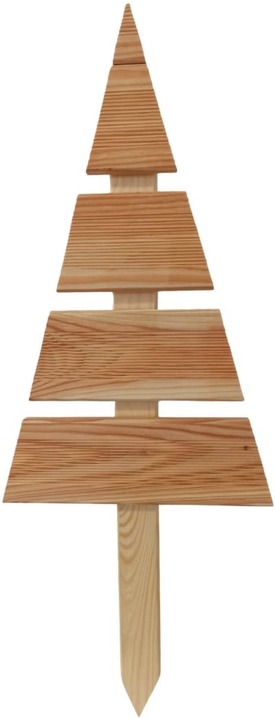Floranica houten kerstboom, hoogte 45 cm, onbehandeld – kerstdecoratie, kerstboom voor binnen en buiten, om in pot of in de grond te steken