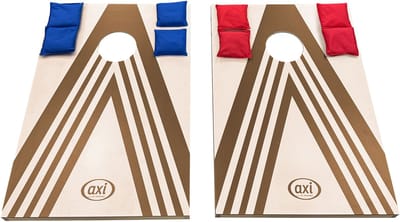 AXI Cornhole Set Plus 2 Borden 91 x 60 cm – Compact Bean Bag Werpspel voor Buiten en Binnen – Inclusief 8 Cornhole Zakjes en Draagtas – Houten Cornhole Bord met Opklapbare Poten – Tuinspel voor Kinderen en Volwassenen