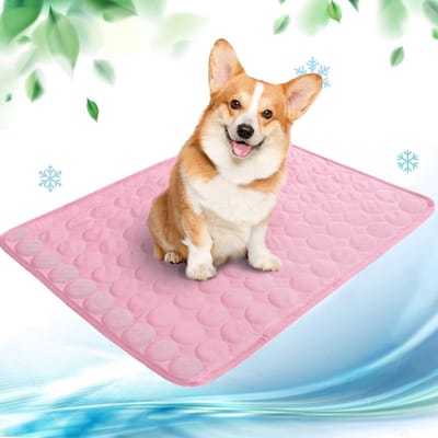 VHV - Koelmat hond - Honden koelmat - Koelmat voor katten - Wasbare koelmat voor zomer hondenmand bench en reis - Roze