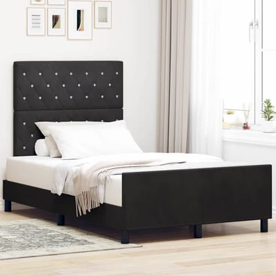 vidaXL - Boxspring - bed - met - hoofdeinde - Zwart - 120 - x - 200 - cm - Fluweel