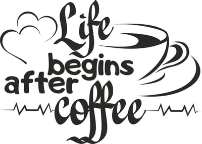 Decoratieve muur - raam sticker life begins after coffee
