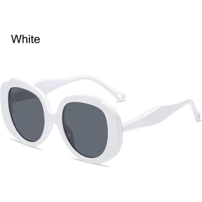 Nieuwe Vintage Dames Zonnebril Oversized Rond Montuur Roze Glazen Trendy Zonnebril Klassieke Retro Stijl