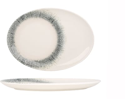 Kütahya Porselen Serveerschaal - Black Ice - Porselein - 33x19 cm - set van 2