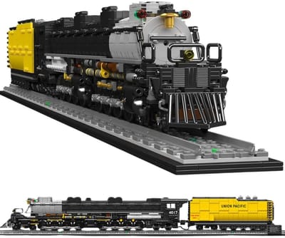 Mould King 12049 Big Boy trein retro classic bouwset | Locomotief miniatuur modelbouw | Technische educatief creator speelgoed ideas bouwpakketten voor expert volwassenen & kinderen | Includief rails | Bouwdoos met 3040 bouwstenen