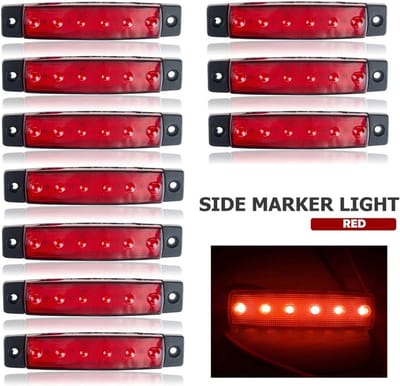 Zijmarkeringslichten - Parkeerlichten Aanhanger - Voertuig Verlichting - Waterdicht Ontwerp - 10 Stuks - Rood