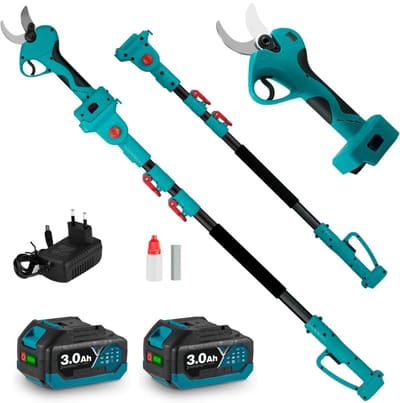 MKSS® Telescopische Snoeischaar - Mini Kettingzaag - Heggenschaar - Takkenschaar - Takkenzaag - Elektrische Snoeizaag met Accu - Groen en Zwart