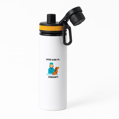 Hacebo® - Later word ik dierenarts waterfles met draaidop oranje - Arts - Dierenartsen - Dieren - dierenverzorger - veterinair - water fles - 850ML