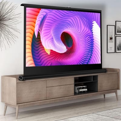 Projectiescherm - Oprolbaar Filmscherm - Thuisbioscoop Creëren - Draagbaar en Zelfstaand - 40 Inch 4:3 - Wit