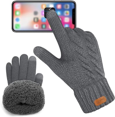 Warme fleecegevoerde winterhandschoenen voor heren en dames, touchscreen en ideaal voor autorijden